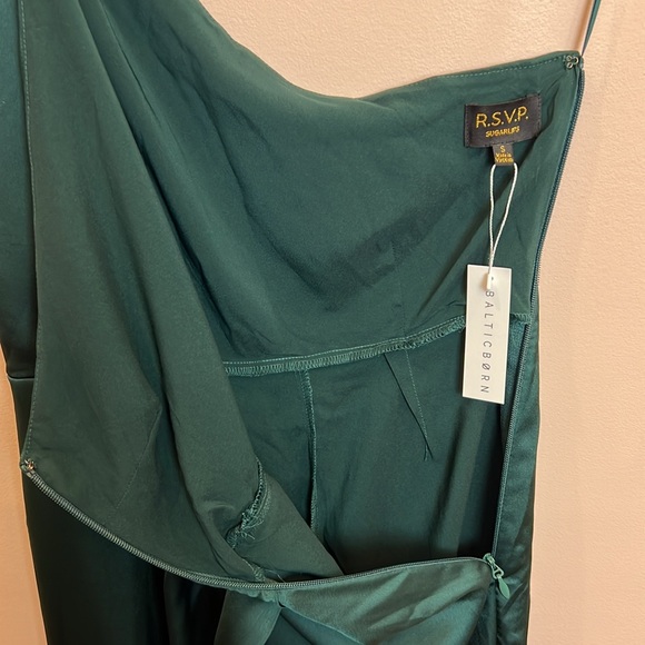 Baltic Born RSVP one shoulder gown emerald green size S NWT - Picture 3 of 8